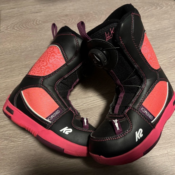 K2 Lil Kat Junior Size 13 K Light Up Soles Snowboard Boa Boots -$85 - Picture 2 of 7